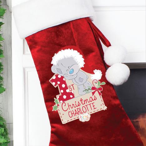 Personalised Tiny Tatty Teddy My 1st Christmas Luxury Red Stocking Extra Image 2